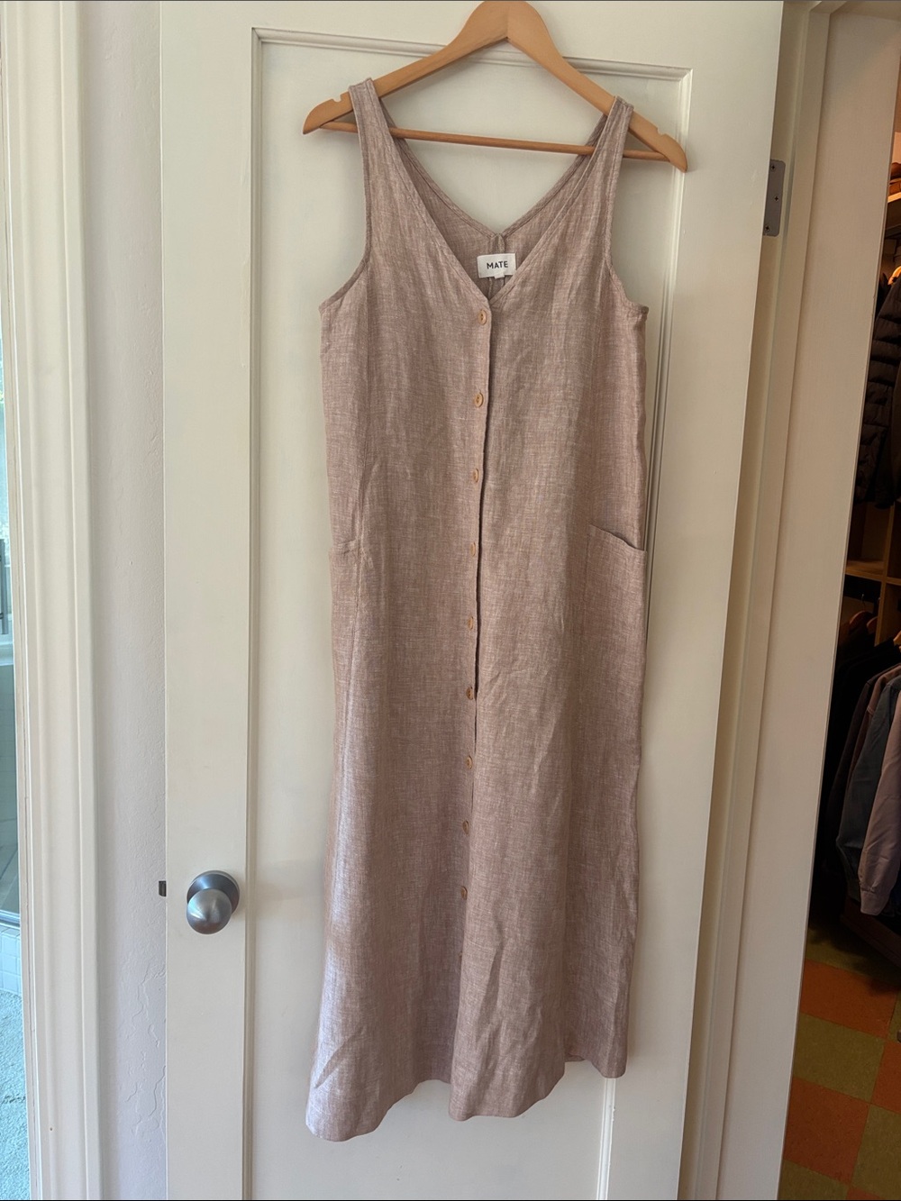 Mate the Label | Linen Button-Front Maxi Dress